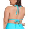 Ocean Blues Women’s Plus Size Triangle Bikini Top Halter Bathing Suit Top(Sky Blue)