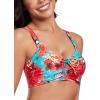 Ocean Blues Women’s Retro Cutout Bikini Tops for Women Lace Up Back Padded Swimsuit Top(Blue Floral)