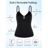 Ocean Blues Women’s Retro Tankini Swimsuit Shirring Tummy Control Tankini Top Only(Black)