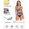 Ocean Blues Women’s Retro Tankini Swimsuit Shirring Tummy Control Tankini Top Only(Blue Floral)