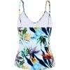 Ocean Blues Women’s Retro Tankini Swimsuit Shirring Tummy Control Tankini Top Only(Leaf Print)