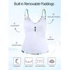 Ocean Blues Women’s Retro Tankini Swimsuit Shirring Tummy Control Tankini Top Only(Leaf Print)