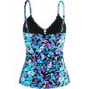 Ocean Blues Women’s Retro Tankini Swimsuit Shirring Tummy Control Tankini Top Only(Multi Floral)