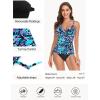 Ocean Blues Women’s Retro Tankini Swimsuit Shirring Tummy Control Tankini Top Only(Multi Floral)