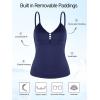Ocean Blues Women’s Retro Tankini Swimsuit Shirring Tummy Control Tankini Top Only(Navy Blue)