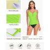 Ocean Blues Women’s Retro Tankini Swimsuit Shirring Tummy Control Tankini Top Only(Neon Green)