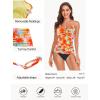 Ocean Blues Women’s Retro Tankini Swimsuit Shirring Tummy Control Tankini Top Only(Orange Coconut Tree)