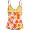 Ocean Blues Women’s Retro Tankini Swimsuit Shirring Tummy Control Tankini Top Only(Orange Coconut Tree)