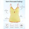 Ocean Blues Women’s Retro Tankini Swimsuit Shirring Tummy Control Tankini Top Only(Orange Coconut Tree)