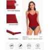 Ocean Blues Women’s Retro Tankini Swimsuit Shirring Tummy Control Tankini Top Only(Red)