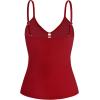 Ocean Blues Women’s Retro Tankini Swimsuit Shirring Tummy Control Tankini Top Only(Red)
