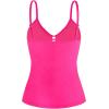 Ocean Blues Women’s Retro Tankini Swimsuit Shirring Tummy Control Tankini Top Only(Rose Red)