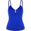 Ocean Blues Women’s Retro Tankini Swimsuit Shirring Tummy Control Tankini Top Only(Royal Blue)