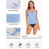 Ocean Blues Women’s Retro Tankini Swimsuit Shirring Tummy Control Tankini Top Only(Sea Blue)