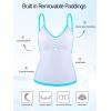 Ocean Blues Women’s Retro Tankini Swimsuit Shirring Tummy Control Tankini Top Only(Sky Blue)