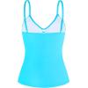 Ocean Blues Women’s Retro Tankini Swimsuit Shirring Tummy Control Tankini Top Only(Sky Blue)
