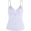 Ocean Blues Women’s Retro Tankini Swimsuit Shirring Tummy Control Tankini Top Only(White)