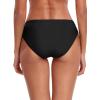 Ocean Blues Women’s Ruched Sides Bikini Bottom Medium Coverage Bikini Bottom(Black)