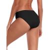 Ocean Blues Women’s Ruched Sides Bikini Bottom Medium Coverage Bikini Bottom(Black)