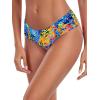 Ocean Blues Women’s Ruched Sides Bikini Bottom Medium Coverage Bikini Bottom(Blue Leopard)