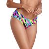 Ocean Blues Women’s Ruched Sides Bikini Bottom Medium Coverage Bikini Bottom(Neon Striped)