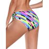 Ocean Blues Women’s Ruched Sides Bikini Bottom Medium Coverage Bikini Bottom(Neon Striped)