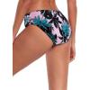 Ocean Blues Women’s Ruched Sides Bikini Bottom Medium Coverage Bikini Bottom(Pink Leaves)
