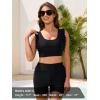 Ocean Blues Women’s Ruffle Bikini Top Supportive Swimsuit(Black)