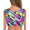Ocean Blues Women’s Ruffle Bikini Top Supportive Swimsuit(Black and White)