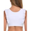 Ocean Blues Women’s Ruffle Bikini Top Supportive Swimsuit(White)