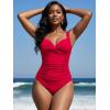 Ocean Blues Women’s Slimming One Piece Swimsuits Tummy Control Bathing Suit Supportive Shaping Swimwear for Women(Red)