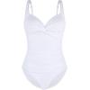 Ocean Blues Women’s Slimming One Piece Swimsuits Tummy Control Bathing Suit Supportive Shaping Swimwear for Women(White)