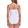 Ocean Blues Women’s Slimming One Piece Swimsuits Tummy Control Bathing Suit Supportive Shaping Swimwear for Women(White)