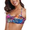Ocean Blues Women’s Strapless Swimsuits for Women Bandeau Bikini Top Tie Back Halter Bathing Suit Top(Animal Print)