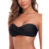 Ocean Blues Women’s Strapless Swimsuits for Women Bandeau Bikini Top Tie Back Halter Bathing Suit Top(Black – 1)