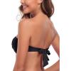 Ocean Blues Women’s Strapless Swimsuits for Women Bandeau Bikini Top Tie Back Halter Bathing Suit Top(Black – 1)