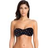 Ocean Blues Women’s Strapless Swimsuits for Women Bandeau Bikini Top Tie Back Halter Bathing Suit Top(Black & White Dot)
