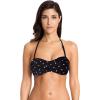 Ocean Blues Women’s Strapless Swimsuits for Women Bandeau Bikini Top Tie Back Halter Bathing Suit Top(Black & White Dot)