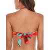 Ocean Blues Women’s Strapless Swimsuits for Women Bandeau Bikini Top Tie Back Halter Bathing Suit Top(Blue Floral)