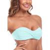 Ocean Blues Women’s Strapless Swimsuits for Women Bandeau Bikini Top Tie Back Halter Bathing Suit Top(Eggshell Blue)