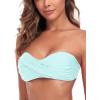 Ocean Blues Women’s Strapless Swimsuits for Women Bandeau Bikini Top Tie Back Halter Bathing Suit Top(Eggshell Blue)