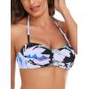 Ocean Blues Women’s Strapless Swimsuits for Women Bandeau Bikini Top Tie Back Halter Bathing Suit Top(Floral)