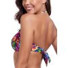 Ocean Blues Women’s Strapless Swimsuits for Women Bandeau Bikini Top Tie Back Halter Bathing Suit Top(Flower Garden)