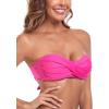 Ocean Blues Women’s Strapless Swimsuits for Women Bandeau Bikini Top Tie Back Halter Bathing Suit Top(Hot Pink)