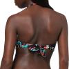 Ocean Blues Women’s Strapless Swimsuits for Women Bandeau Bikini Top Tie Back Halter Bathing Suit Top(Leaf Pattern)