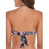 Ocean Blues Women’s Strapless Swimsuits for Women Bandeau Bikini Top Tie Back Halter Bathing Suit Top(Leaf Print)