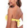 Ocean Blues Women’s Strapless Swimsuits for Women Bandeau Bikini Top Tie Back Halter Bathing Suit Top(Lemon Yellow)
