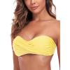 Ocean Blues Women’s Strapless Swimsuits for Women Bandeau Bikini Top Tie Back Halter Bathing Suit Top(Lemon Yellow)