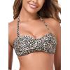 Ocean Blues Women’s Strapless Swimsuits for Women Bandeau Bikini Top Tie Back Halter Bathing Suit Top(Leopard)