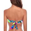 Ocean Blues Women’s Strapless Swimsuits for Women Bandeau Bikini Top Tie Back Halter Bathing Suit Top(Neon Striped)